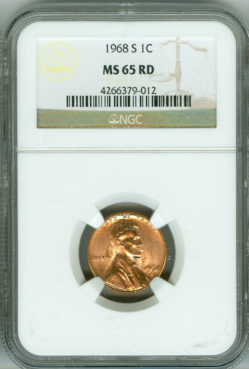 MS 65 Graded 1968 Lincoln Memorial Small Cents (1959-2008) for