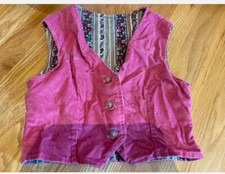 vintage pink corduroy vest youth 2t
