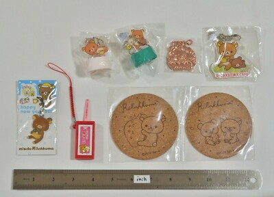 San-X Rilakkuma Goods Set Keychain, Coaster Japan B1140