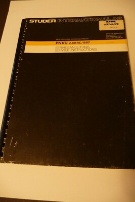 Service Anleitung/Service Manual für Studer PNVU A80 RC/B67(B 67) ,ORIGINAL