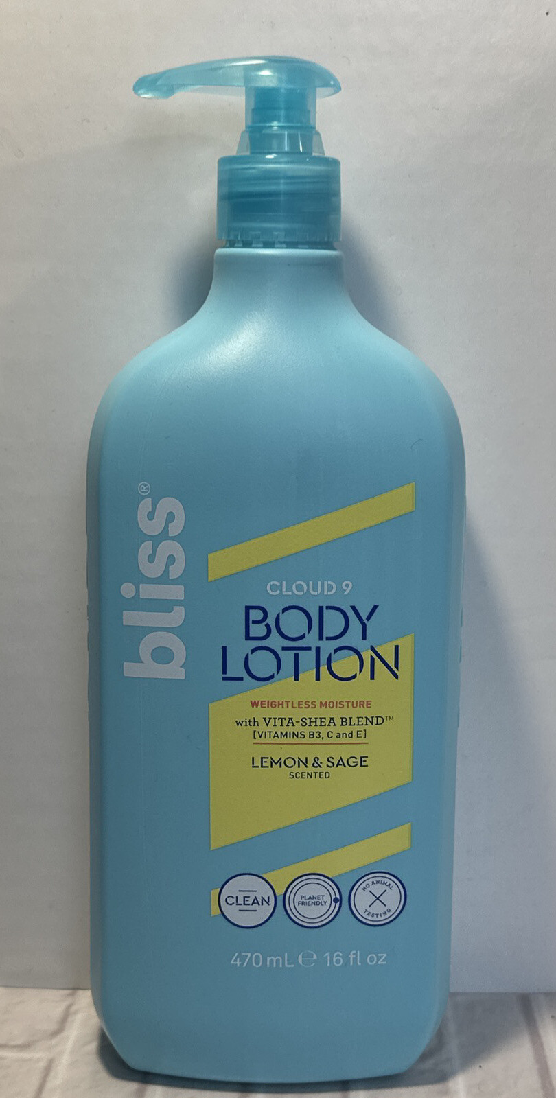 BLISS Cloud 9 BODY Lotion Lemon & Sage 16oz Vegan Design Bliss Lemon Lotion