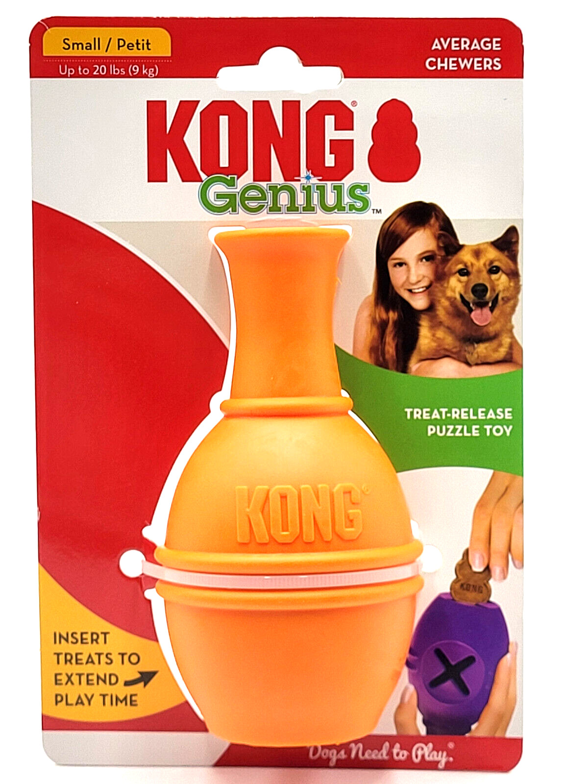 Kong Genius Leo Small Durable Treat Dispensing Dog & Puppy T