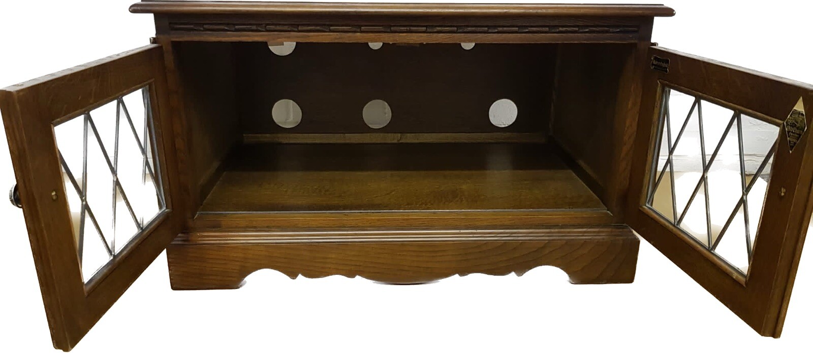 Old Charm Oak Leaded Glass TV eBay
