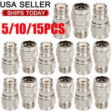 5/15PCS N-Type Male Plug to SO-239 UHF Female Jack RF Adapter Barrel Connector