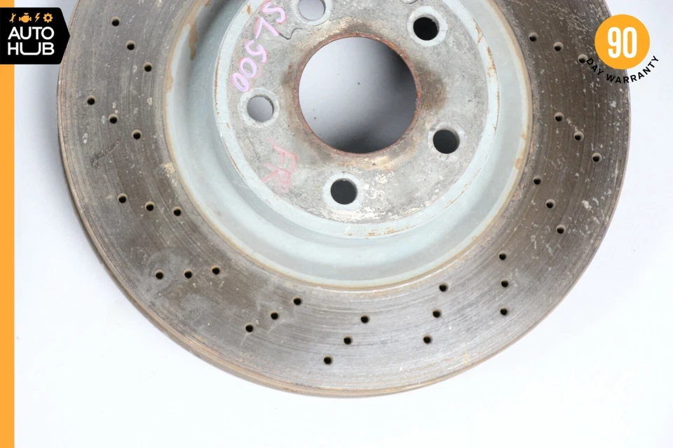 Juego de 2 rotores de freno delanteros izquierdo y derecho Mercedes R230 SL500 SL550 E550 OEM Foto 4 de 4