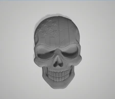 3d Model Stl File for CNC Router Skull American Flag 3D Model