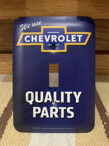 Chevrolet Light Switch Plate Cover Genuine Parts Vintage Style Gas Oil Bar Sign