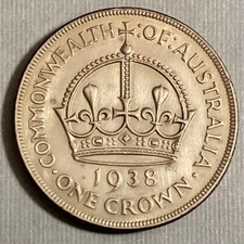 1938 AUSTRALIA George VI One Crown - KEY DATE cd