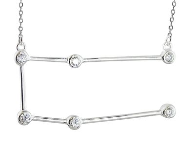 Gemini Constellation Necklace - 925 Sterling Silver - Stars Horoscope Zodiac 