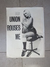Vintage 'Rugby Union Rouses Me' Poster A.C.T.R.U. Promotion Australian, Topless