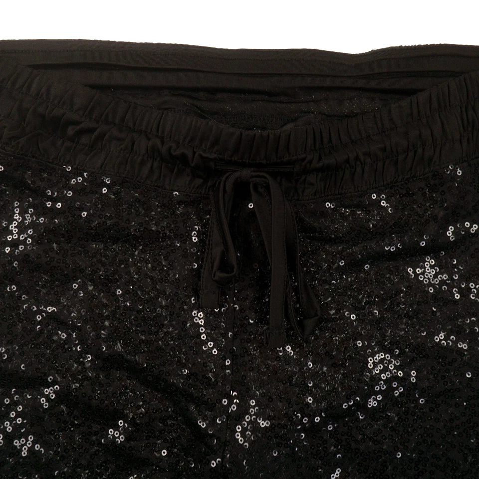 Leggings Kensie de lentejuelas negros para mujer medianos M con cordón Foto 4 de 4