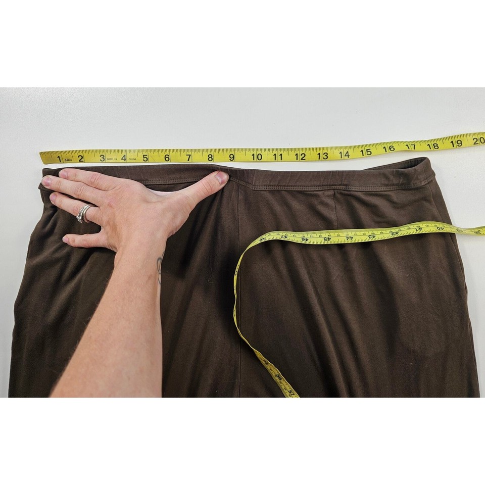 J jill wearever XL PETITE XLP Full leg cropped brown pants with pockets