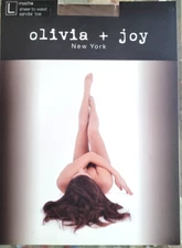 Olivia + Joy Size L Mocha Reinforced Toe Hip Smoothing Pantyhose