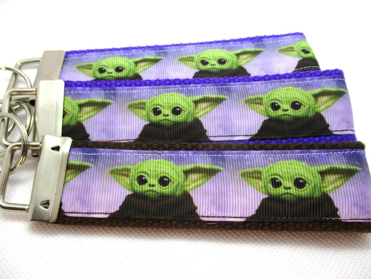 Baby Yoda Ribbon on Strong Webbing Key Fob, Keychain, Wristlet