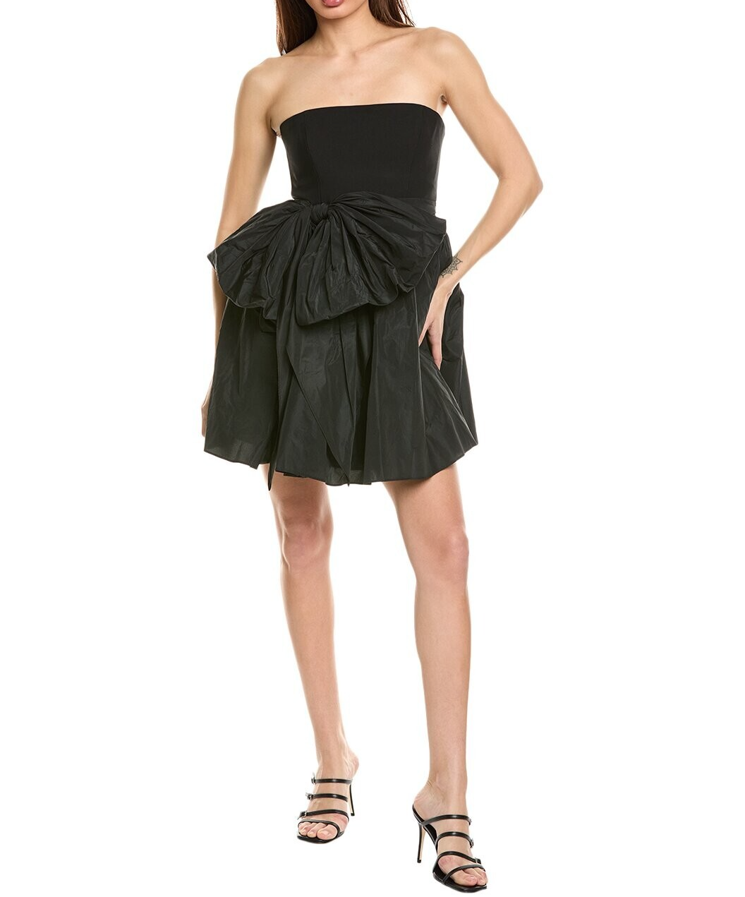 NWT - CINQ À SEPT 'Liv' Ponte/Taffeta Strapless Mini Party Dress, Black - Size 2