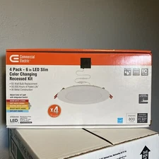 2- Pack Slim LED Color Changing Recessed Kit 6in 65 Watt Bulb Repl 1004 655 271