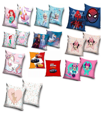Arielle Frozen Cars Spiderman Einhorn Kissenbezug Kissenhülle Samt Effekt  40x40