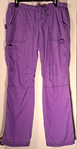 KOI by Kathy Peterson Women's Medium Tall 34x32.5 701T Purple Scrub Cargo Pants