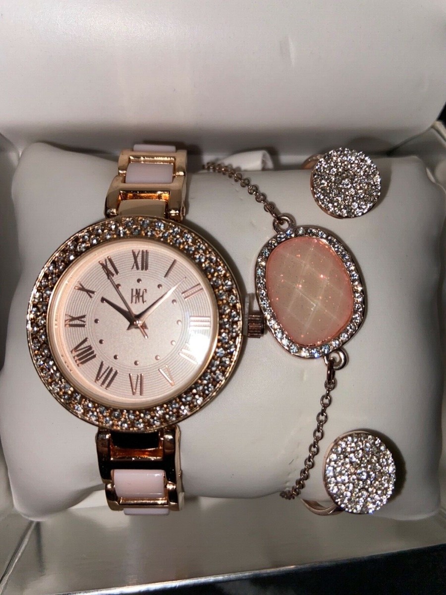 Rose Gold Tone Watch and Bracelets Set Size 30mm INC  display picture 1