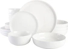 Porcelain Dinner Service Set Plates Dinnerware Set, Service for 4 (16pcs), White