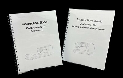Janome Continental M17 Manual: Sewing and Embroidery Two Book Bundle - Free Ship