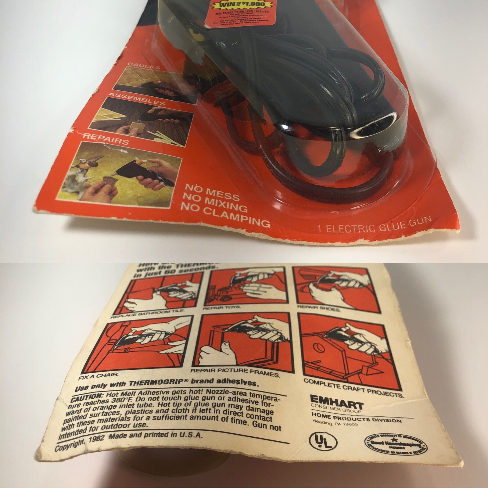 Vintage Emhart ThermoGrip 203 Electric Hot Glue Gun Decorate Crafts No