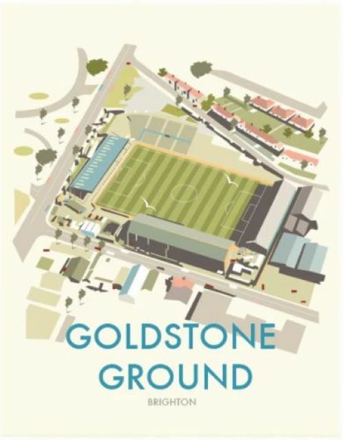 Goldstone Ground - Brighton - (by Dave Thompson)  steel fridge magnet CLEARANCE!