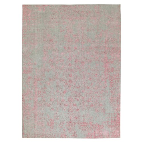 10'x14'1" Wool and Art Silk Transitional Design Hand Loomed Jacquard Rug R58581 - 第 1/12 張圖片