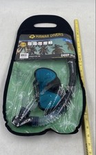 Ensemble masque de plongée et tuba Hawaii Divers Deep Sea adulte bleu noir dans sac