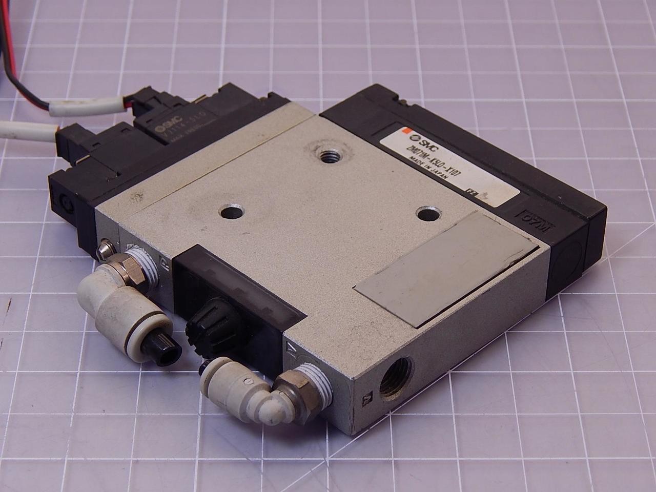 SMC ZM071M-K5L0-X107 VJ114-5LO VACUUM GENERATOR W/ SOLENOID VALVE T94976