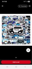 50pc Police Car Stickers Decals Water Resistant 2-2  Inches For Kids