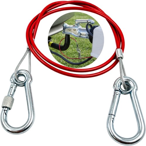 CABLE DE SEGURIDAD DE FRENO Breakaway remolque caravana resistente clip de liberación rápida  - Imagen 2 de 7