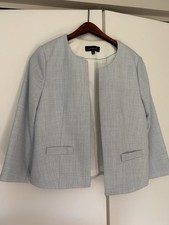Talbots Women  s Light Blue 2-Piece Pant Suit Set Size 4 Jacket  Pants