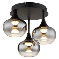 LED Deckenlampe Deckenleuchte Wohnzimmerlampe Warmweiß Schwarz Metall D 35 Cm
