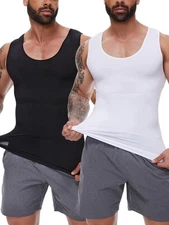 Men Slimming Body Shaper Tummy Control Vest Workout Tank Top Compression Shirt