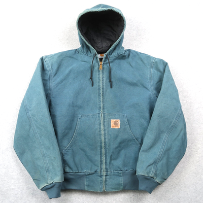 Vintage 90s Carhartt Mens Cobalt Blue Work Active Jacket Size L