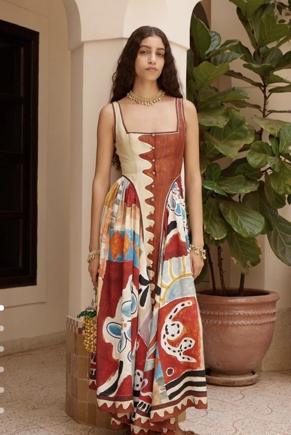 Alemais Michelle Square Neck Midi Dress