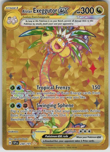 Pokemon Alolan Exeggutor ex 248/191 Surging Sparks Holofoil Hyper Rare NM