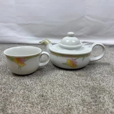 Vintage The Toscany Collection Porcelain Teapot & Cup Set Made In Japan