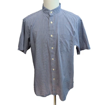 Chemise Nautica XL Col Mao Bleu Carreaux Manches court Sans Repassage - Photo 1/4