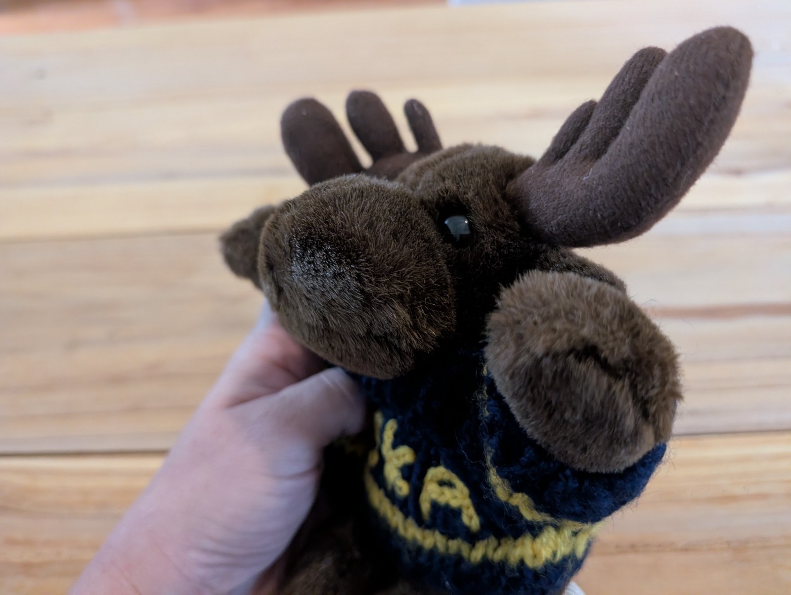 Alaska Moose Plush Stuffed Animal W/ Knit Sweater Artic Circle Enterprises Brown