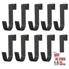 Over The Cabinet Door Single Hooks 10 Pack 10P-Black
