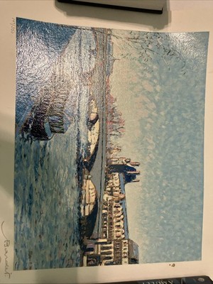 Andre Bardet (1909-2006) -Signed149/350 Titled view Of The Seine And The Louvre 