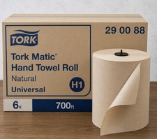 Tork Matic H1 Hand Towel Rolls 6 Pack 700 ft Natural Recycled Paper 290088
