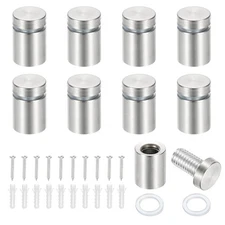 5/8x0.9" Standoff Screws, 8 Pack Stand Off Wall Mounts, Silver