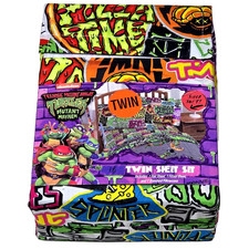 nickelodeon teenage mutant ninja turtles Mutant Mayhem Twin Sheet Set Flat