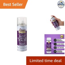 Acrylic Sealer Spray Clear Gloss 6 oz Protective Finish Indoor Outdoor