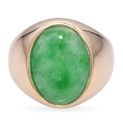 #ad #ad Vintage 22k Yellow Gold Green Jade Ring $2399.00