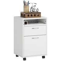 HOMCOM 60cm Filing Cabinet with Drawers and Open Shelf, White