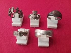 New ListingLot of 5 Vintage Sterling Silver Rings. Various Sizes.  16.4 Grams.